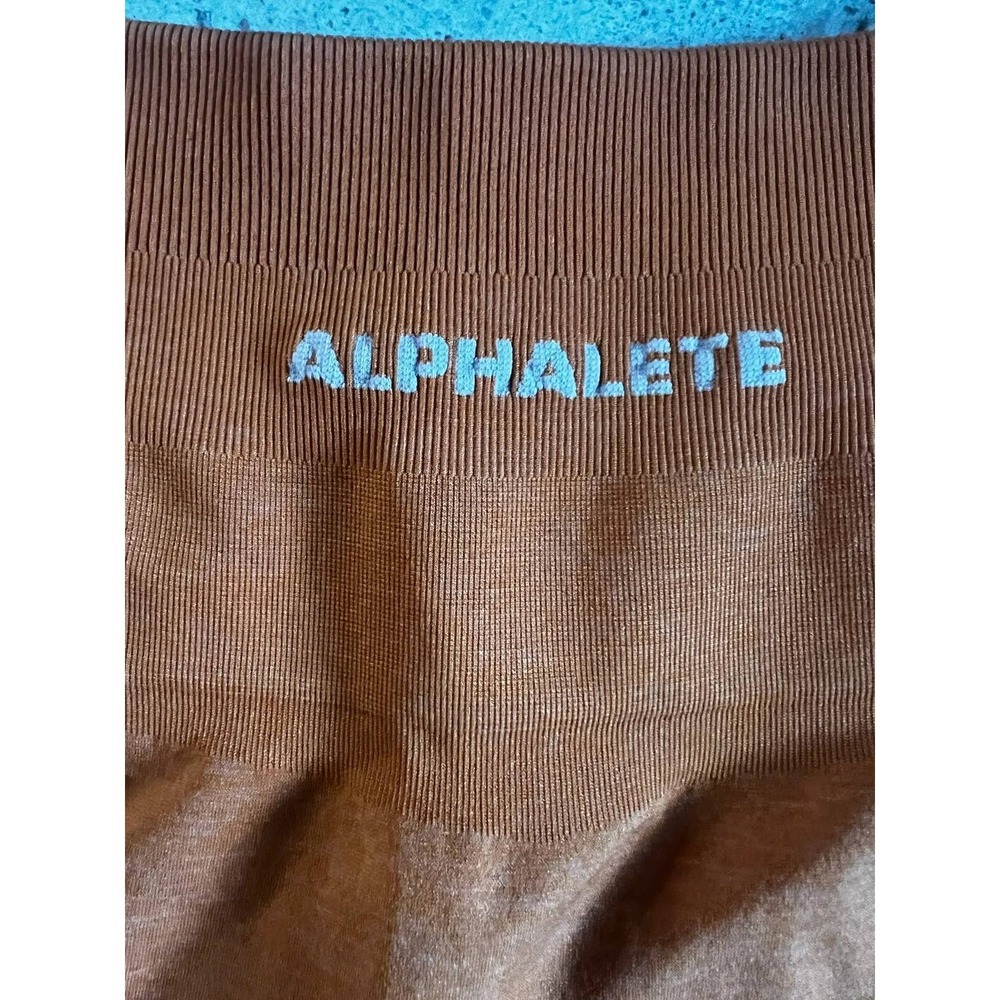Alphalete Amplify Orange Seamless High Waisted Biker Shorts - Size S - Excellent